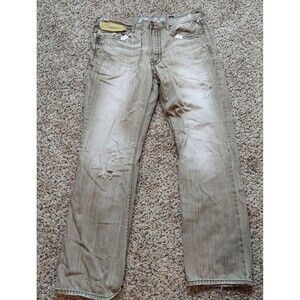 Akoo Distressed 100% Cotton  Washed Mens Size 36 Gray Denim Jeans
